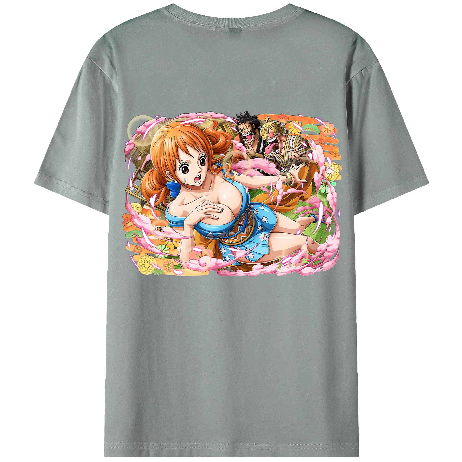 （画像用） ワンピース ナミ ONE PIECE Nami 綿100％ メンズ半袖Tシャツ（バックプリント） 通気性